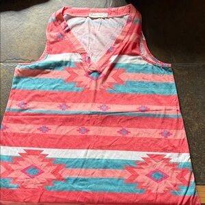 Aztec Pattern Sleeveless Top
